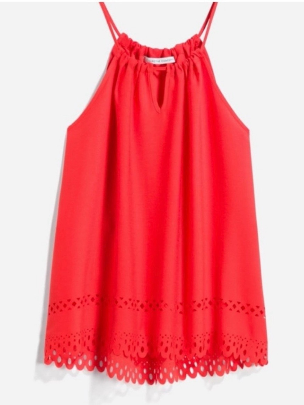Collective Concepts Coral-Red Sleeveless Halter Top XXl Laser Cut